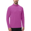image:imageRoadbox UPF 50 Long Sleeve Shirts for Men  Quarter Zip Pullover Quick Dry Rash Guard for Running Golf Fishing WorkoutBright Purple