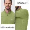 image:imageRoadbox UPF 50 Long Sleeve Shirts for Men  Quarter Zip Pullover Quick Dry Rash Guard for Running Golf Fishing WorkoutSage Green