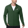image:imageRoadbox Mens Sun Protection Hoodie Jacket UPF 50 Full Zip Long Sleeve SPF UV Shirts for Hiking Fishing08 Dark Green