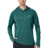 image:imageRoadbox UPF 50 Fishing Shirts for Men Long Sleeve UV Sun Protection Lightweight Rash Guard Hoodie for Hiking WorkoutForest Green