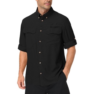 image:imageRoadbox Mens Sun Protection Fishing Shirt Long Sleeve Cool Dry Lightweight UPF 50 Shirts for Hiking Safari Camping TravelBlack