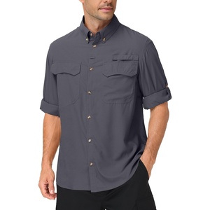 image:imageRoadbox Mens Sun Protection Fishing Shirt Long Sleeve Cool Dry Lightweight UPF 50 Shirts for Hiking Safari Camping TravelDark Grey
