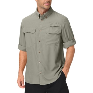 image:imageRoadbox Mens Sun Protection Fishing Shirt Long Sleeve Cool Dry Lightweight UPF 50 Shirts for Hiking Safari Camping TravelSage Green