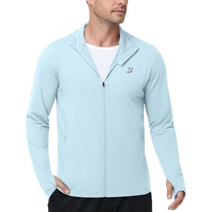 image:imageRoadbox Mens Sun Protection Hoodie Jacket UPF 50 Full Zip Long Sleeve SPF UV Shirts for Hiking Fishing01 Light Blue