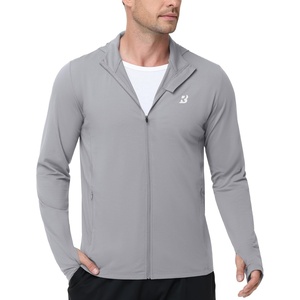 image:imageRoadbox Mens Sun Protection Hoodie Jacket UPF 50 Full Zip Long Sleeve SPF UV Shirts for Hiking Fishing03 Gray