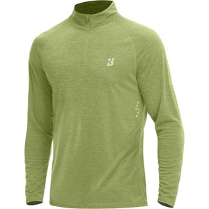 image:imageRoadbox UPF 50 Long Sleeve Shirts for Men  Quarter Zip Pullover Quick Dry Rash Guard for Running Golf Fishing WorkoutSage Green
