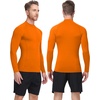 image:imageRoadbox Mens Compression Shirt Mock Turtleneck Long Sleeve Undershirt Quick Dry Athletic Base Layer for Sports and WorkoutOrange