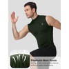 image:imageRoadbox Mens Compression Tank Top Mock Turtleneck Sleeveless Shirt Fitted Athletic Base Layer for Gym WorkoutArmy Green