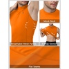 image:imageRoadbox Mens Compression Tank Top Mock Turtleneck Sleeveless Shirt Fitted Athletic Base Layer for Gym WorkoutOrange