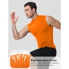 image:imageRoadbox Mens Compression Tank Top Mock Turtleneck Sleeveless Shirt Fitted Athletic Base Layer for Gym WorkoutOrange