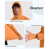image:imageRoadbox Mens UPF 50 Fishing Shirt Long Sleeve UV Sun Protection Hoodies Quick Dry Rash Guard for Hiking Outdoor WorkingStyle 1electric Orange