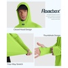image:imageRoadbox Mens UPF 50 Fishing Shirt Long Sleeve UV Sun Protection Hoodies Quick Dry Rash Guard for Hiking Outdoor WorkingStyle 1lime Green