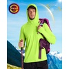 image:imageRoadbox Mens UPF 50 Fishing Shirt Long Sleeve UV Sun Protection Hoodies Quick Dry Rash Guard for Hiking Outdoor WorkingStyle 1lime Green