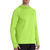 image:imageRoadbox Mens UPF 50 Fishing Shirt Long Sleeve UV Sun Protection Hoodies Quick Dry Rash Guard for Hiking Outdoor WorkingStyle 1lime Green
