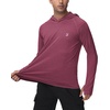 image:imageRoadbox Mens UPF 50 Fishing Shirts Long Sleeve UV Sun Hoodie Hiking Running Swim Athletic Workout ShirtA02dark Red