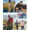 image:imageRoadbox Mens UPF 50 Sun Hoodie Long Sleeve UV Protection Fishing Shirts Lighweight SPF Hiking Running Swim Rash GuardLight Khaki