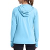 image:imageRoadbox Womens UPF 50 Sun Protection Hoodie Jacket Lightweight SPF Long Sleeve Full Zip Workout Shirts for Hiking Running18 Lake Blue