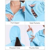 image:imageRoadbox Womens UPF 50 Sun Protection Hoodie Jacket Lightweight SPF Long Sleeve Full Zip Workout Shirts for Hiking Running18 Lake Blue