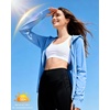 image:imageRoadbox Womens UPF 50 Sun Protection Hoodie Jacket Lightweight SPF Long Sleeve Full Zip Workout Shirts for Hiking Running19 Ice Blue