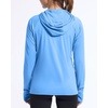 image:imageRoadbox Womens UPF 50 Sun Protection Hoodie Jacket Lightweight SPF Long Sleeve Full Zip Workout Shirts for Hiking Running19 Ice Blue