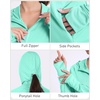 image:imageRoadbox Womens UPF 50 Sun Protection Hoodie Jacket Lightweight SPF Long Sleeve Full Zip Workout Shirts for Hiking Running24 Green