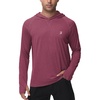 image:imageRoadbox Mens UPF 50 Fishing Shirts Long Sleeve UV Sun Hoodie Hiking Running Swim Athletic Workout ShirtA02dark Red