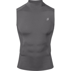 image:imageRoadbox Mens Compression Tank Top Mock Turtleneck Sleeveless Shirt Fitted Athletic Base Layer for Gym WorkoutDark Gray