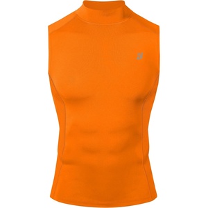image:imageRoadbox Mens Compression Tank Top Mock Turtleneck Sleeveless Shirt Fitted Athletic Base Layer for Gym WorkoutOrange
