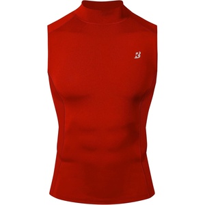image:imageRoadbox Mens Compression Tank Top Mock Turtleneck Sleeveless Shirt Fitted Athletic Base Layer for Gym WorkoutTomato Red