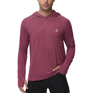 image:imageRoadbox Mens UPF 50 Fishing Shirts Long Sleeve UV Sun Hoodie Hiking Running Swim Athletic Workout ShirtA02dark Red