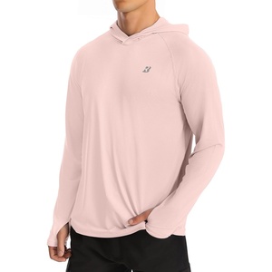 image:imageRoadbox Mens UPF 50 Sun Hoodie Long Sleeve UV Protection Fishing Shirts Lighweight SPF Hiking Running Swim Rash GuardPink