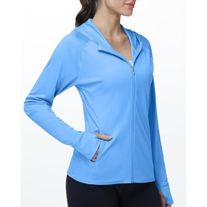 image:imageRoadbox Womens UPF 50 Sun Protection Hoodie Jacket Lightweight SPF Long Sleeve Full Zip Workout Shirts for Hiking Running19 Ice Blue