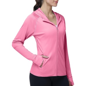 image:imageRoadbox Womens UPF 50 Sun Protection Hoodie Jacket Lightweight SPF Long Sleeve Full Zip Workout Shirts for Hiking Running23 Rose Red