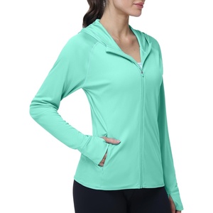 image:imageRoadbox Womens UPF 50 Sun Protection Hoodie Jacket Lightweight SPF Long Sleeve Full Zip Workout Shirts for Hiking Running24 Green