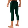 image:imageRoadbox Mens 34 Compression Pants Running Workout Tights Leggings Sport Basketball Athletic Football Capri Base LayerDark Green