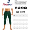 image:imageRoadbox Mens 34 Compression Pants Running Workout Tights Leggings Sport Basketball Athletic Football Capri Base LayerDark Green