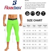 image:imageRoadbox Mens 34 Compression Pants Running Workout Tights Leggings Sport Basketball Athletic Football Capri Base LayerNeon Green