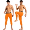 image:imageRoadbox Mens 34 Compression Pants Running Workout Tights Leggings Sport Basketball Athletic Football Capri Base LayerOrange