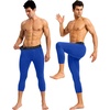 image:imageRoadbox Mens 34 Compression Pants Running Workout Tights Leggings Sport Basketball Athletic Football Capri Base LayerRoyal Blue