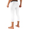 image:imageRoadbox Mens 34 Compression Pants Running Workout Tights Leggings Sport Basketball Athletic Football Capri Base LayerWhite