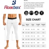 image:imageRoadbox Mens 34 Compression Pants Running Workout Tights Leggings Sport Basketball Athletic Football Capri Base LayerWhite