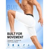 image:imageRoadbox Mens Compression Shorts Performance Running Spandex Shorts Workout Athletic Underwear Base Layer for Sports GymWhite