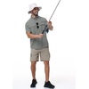 image:imageRoadbox Mens Fishing Shirts Short Sleeve Sun Protection Button Down Quick Dry Cooling Hiking Shirt for Travel Safari CampingLight Gray