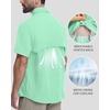 image:imageRoadbox Mens Fishing Shirts Short Sleeve Sun Protection Button Down Quick Dry Cooling Hiking Shirt for Travel Safari CampingMint Green