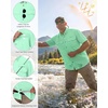 image:imageRoadbox Mens Fishing Shirts Short Sleeve Sun Protection Button Down Quick Dry Cooling Hiking Shirt for Travel Safari CampingMint Green