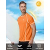 image:imageRoadbox Mens Short Sleeve Swim Shirt UPF 50 Quick Dry Rash Guard UV Sun Protection Water TShirt for Beach and SurfingBright Orange