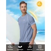 image:imageRoadbox Mens Short Sleeve Swim Shirt UPF 50 Quick Dry Rash Guard UV Sun Protection Water TShirt for Beach and SurfingDusty Blue