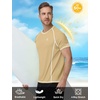 image:imageRoadbox Mens Short Sleeve Swim Shirt UPF 50 Quick Dry Rash Guard UV Sun Protection Water TShirt for Beach and SurfingKhaki