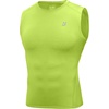 image:imageRoadbox Mens Sleeveless Compression Shirt Athletic Workout Tank Tops Sports Running Muslc Base LayerLemon Yellow