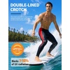 image:imageRoadbox Mens Swim PantsQuick Dry Athletic Compression Long Running LeggingsUPF 50 Surfing Tights for Water SwimmingBlack Contrast Red